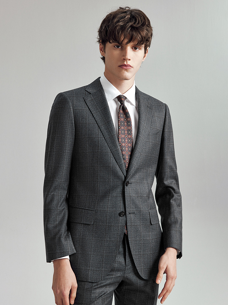 Men Formal Wear For Summer - ขนสัตว์ 100% ชุดสําหรับชาย SLIM FIT ฤดูร้อนงานแต่งงานอย่างเป็นทางการเจ้าบ่าวสวมใส่สีเทา