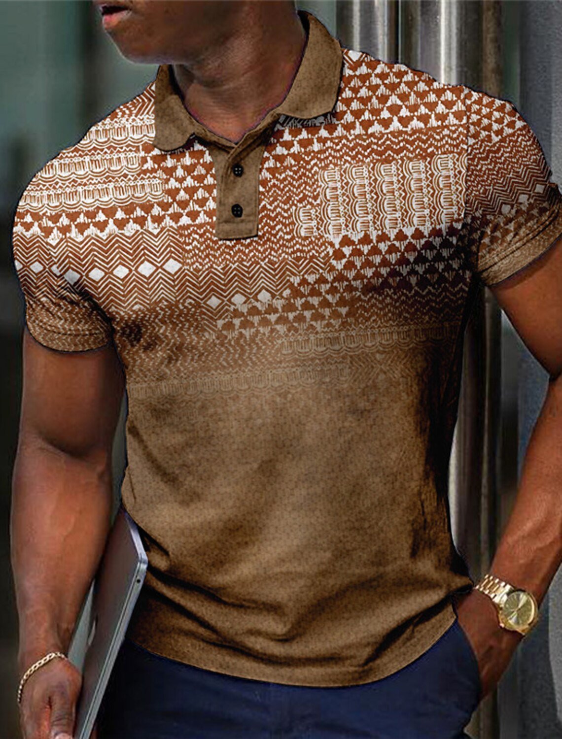 Men'S Polo Formal Wear - แฟชั่นผู้ชายลายสก๊อตเสื้อโปโลเสื้อกอล์ฟแขนสั้นเสื้อโปโลเสื้อคอปก Vintage สบายๆวันหยุดสวมใส่อย่างเป็นทางการ