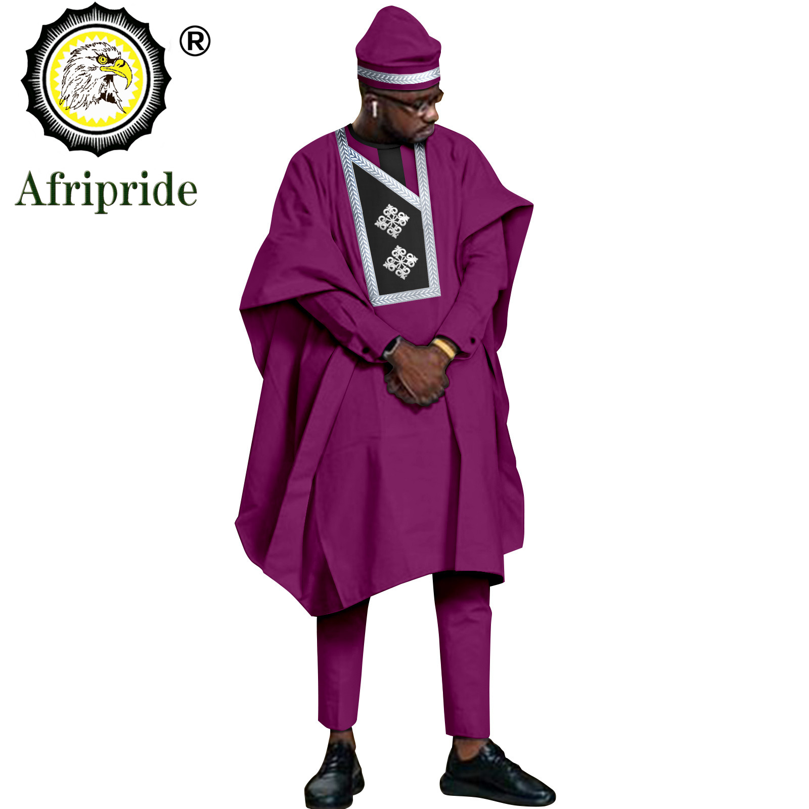 Men'S Used Formal Wear - ผู้ชายชุด Agbada Robe Dashiki เสื้อกางเกงและหมวกชุด4ชิ้น Tribal
