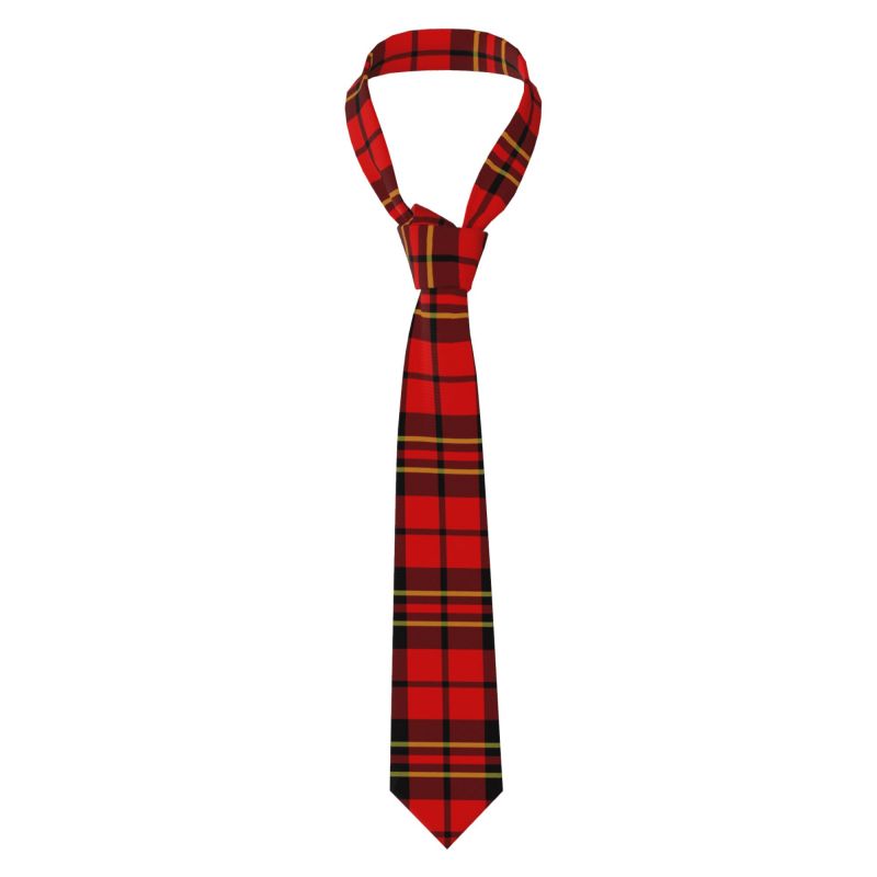 Men'S Formal Wear Ties - เนคไทผู้ชายลายสก็อตแบบสก็อตแลนด์ ลายมาคาลไพน์ ลายตารางแดงดำ คลาสสิก เหมาะสำหรับชุดทางการ ธุรกิจ