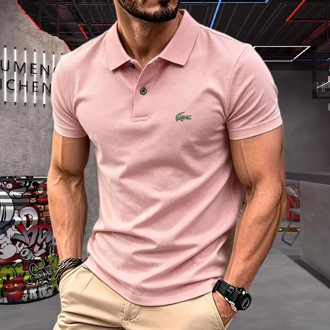 Men'S Used Formal Wear - เสื้อโปโลแขนสั้นผู้ชาย ปกติดกระดุม ลายพิมพ์บล็อกสี เสื้อยืดกอล์ฟใหม่ เสื้อผ้าลำลองสไตล์ธุรกิจสำหรับผู้ชาย