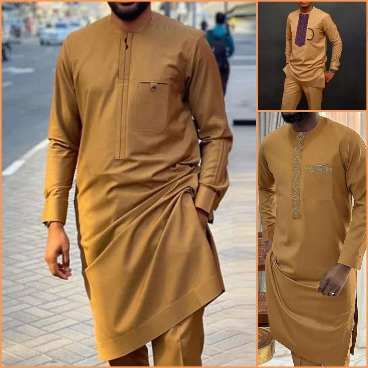 Men'S Used Formal Wear - ชุดสูทสำหรับผู้ชายแบบแอฟริกันใหม่ชุดสูทคอกลมแขนยาวสีเหลืองหรูหราสองชิ้นสไตล์ดาชิกิงานแต่งงานเทศกาลผู้ชาย2024
