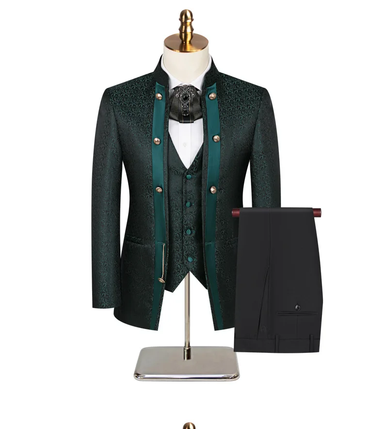 Men Formal Wear Modern - โมเดิร์นปรับแต่งชุดแต่งงานสําหรับชาย 2 ชิ้น Blazer กางเกงเดี่ยวผ้า Jacquard