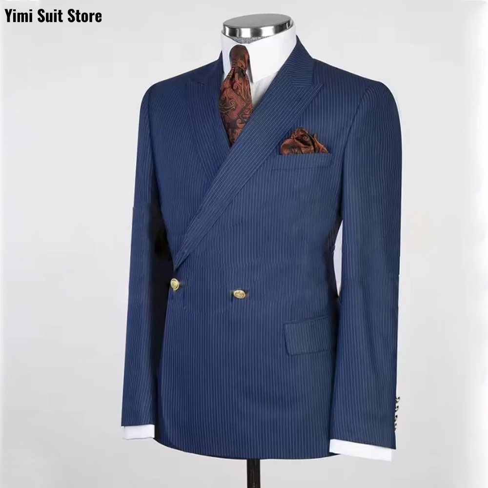 ชุดสูทผู้ชายลายทาง 2 ชิ้น เสื้ - Men Formal Wear Modern บทวิจารณ์และราคา