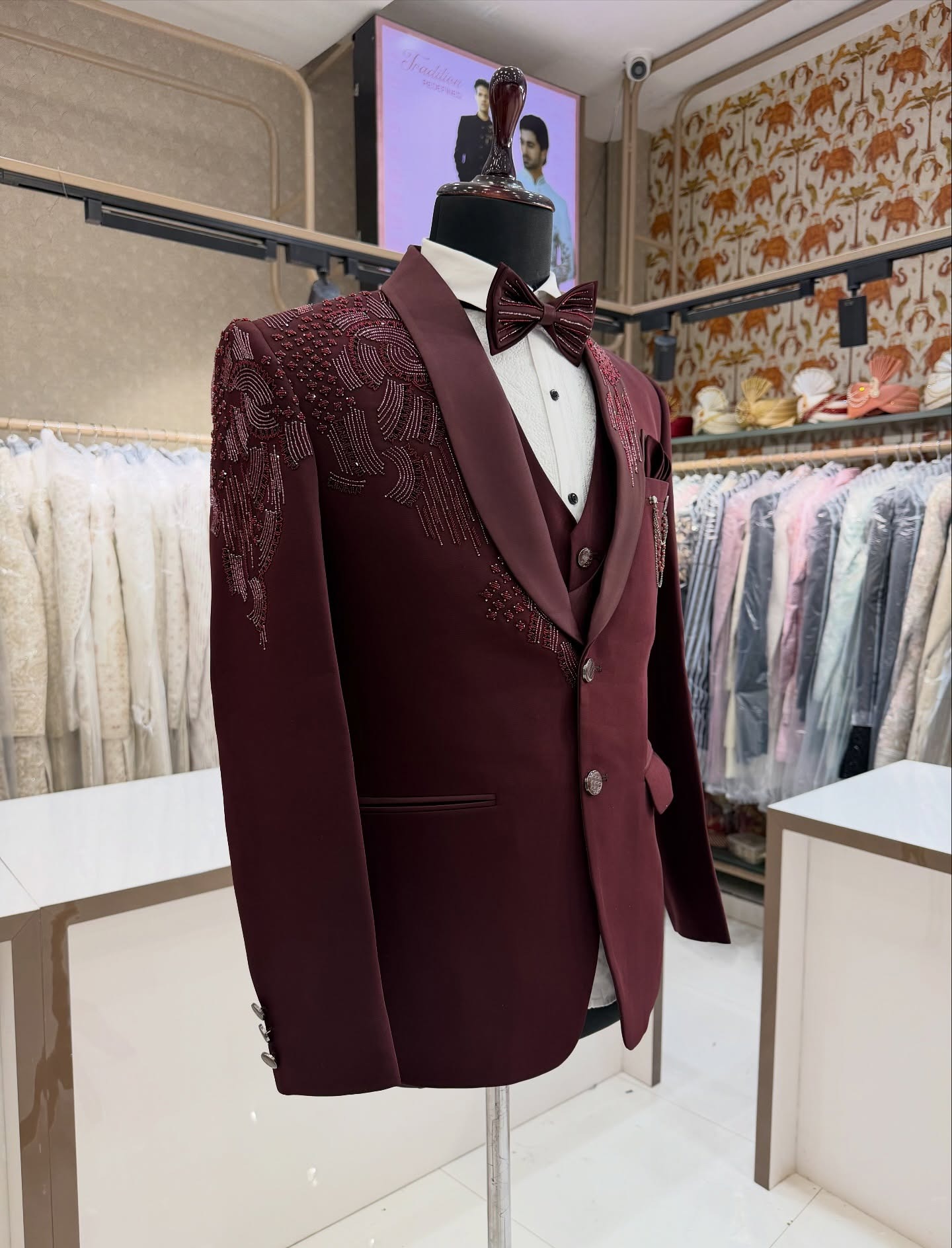 ชุดทักซิโด้เจ้าบ่าว 3 ชิ้น ประ - Men Formal Wear Modern บทวิจารณ์และราคา