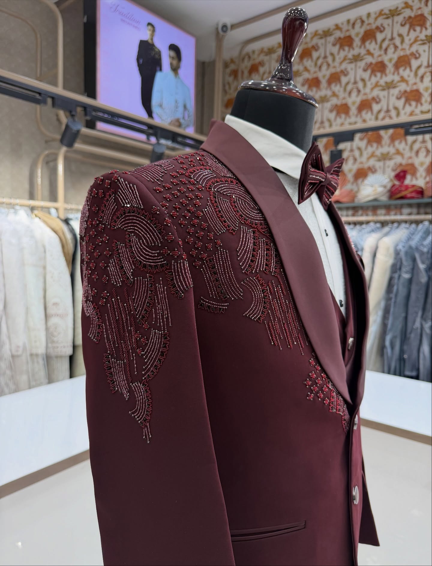 ชุดทักซิโด้เจ้าบ่าว 3 ชิ้น ประ - Men Formal Wear Modern บทวิจารณ์และราคา