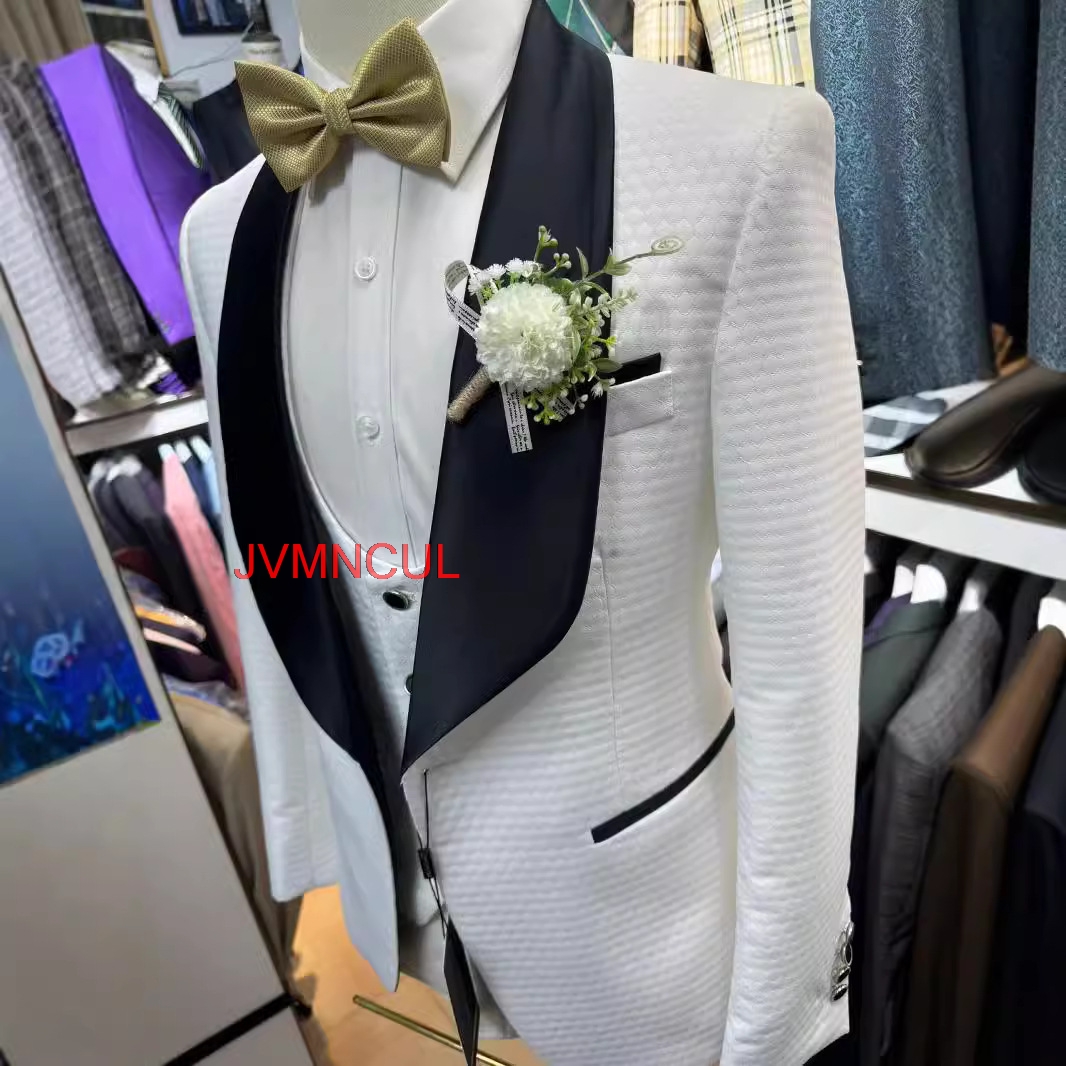 ชุดสูทผู้ชายสีขาวลายแจ็คการ์ด  - Men'S Formal Wear For Reception บทวิจารณ์และราคา