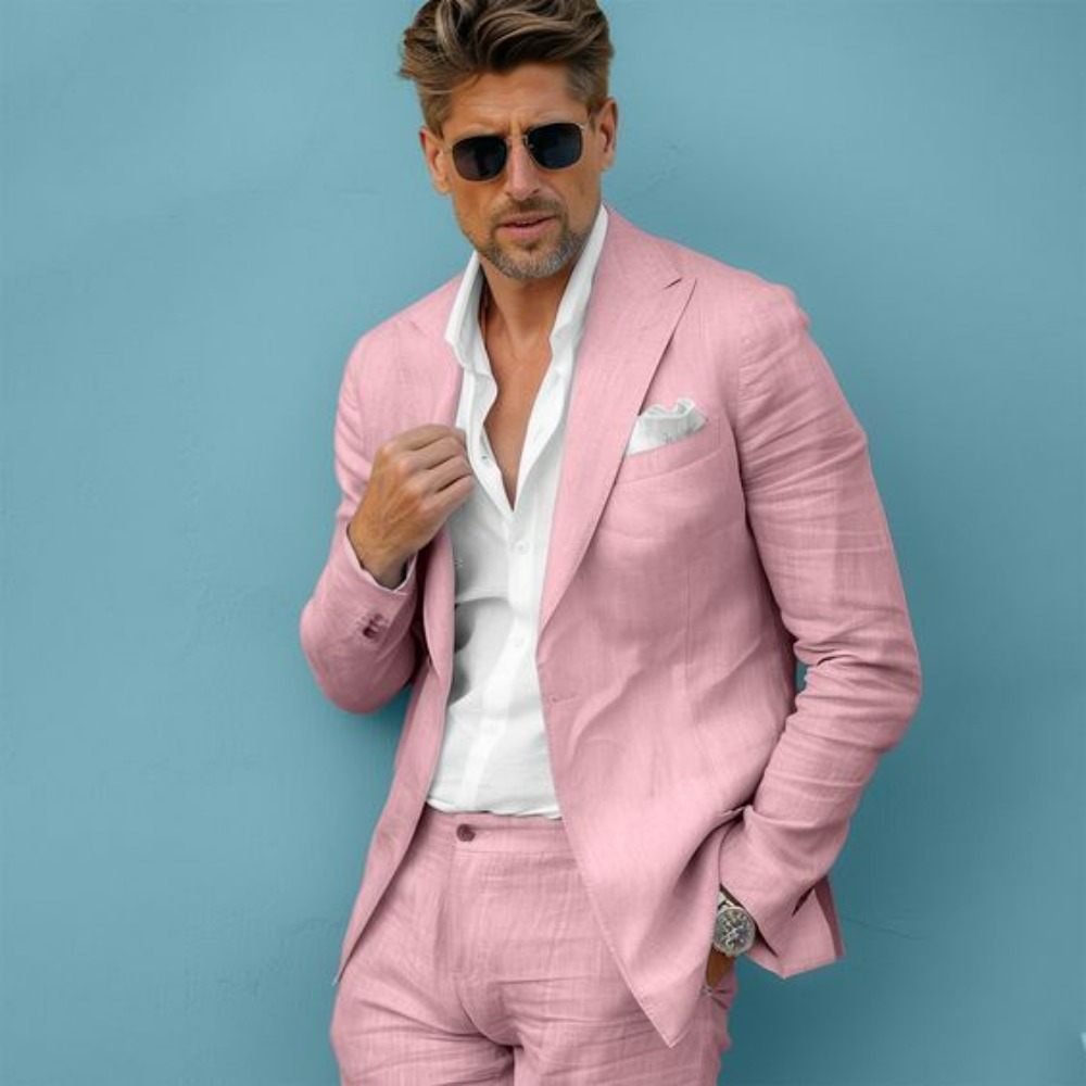 ชุดสูทผู้ชายผ้าลินินทรงสลิมฟิต - Men Formal Wear For Summer บทวิจารณ์และราคา