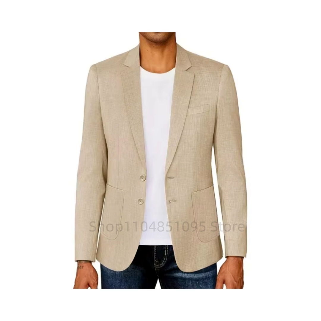 เสื้อเบลเซอร์ผ้าลินินสีเบจ/น้ำ - Men Formal Wear For Summer บทวิจารณ์และราคา