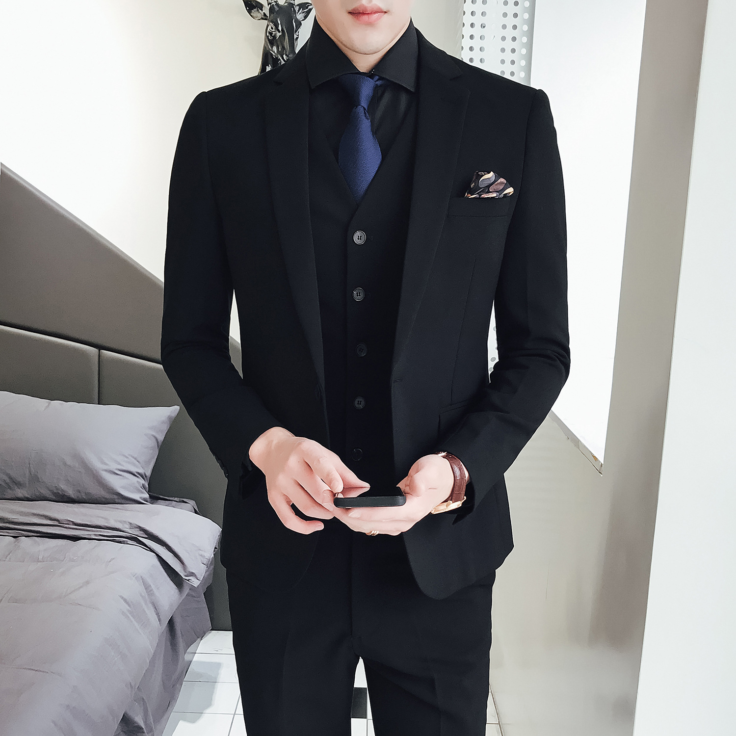 ชุดสูทสามชิ้นสำหรับผู้ชาย รุ่น - Men'S Formal Wear Not Suit บทวิจารณ์และราคา