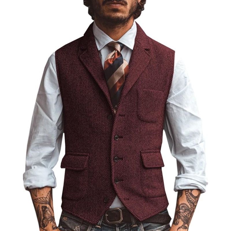 เสื้อกั๊กสูทผู้ชายคอวีแบบใหม่  - Men'S Used Formal Wear บทวิจารณ์และราคา