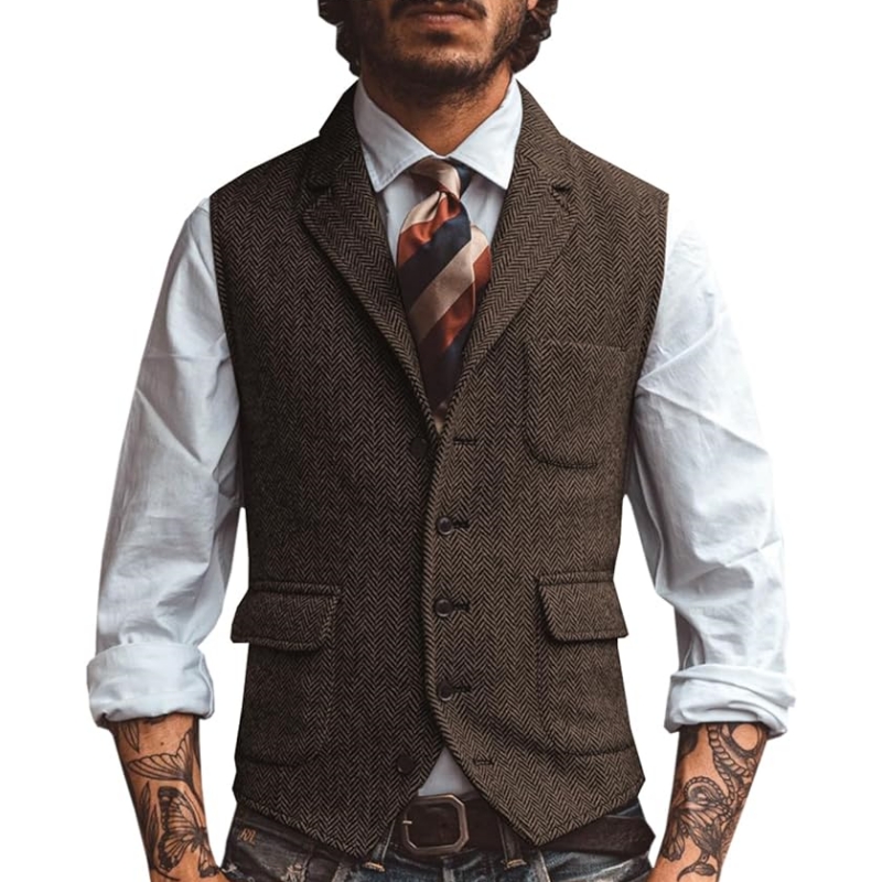 เสื้อกั๊กสูทผู้ชายคอวีแบบใหม่  - Men'S Used Formal Wear บทวิจารณ์และราคา