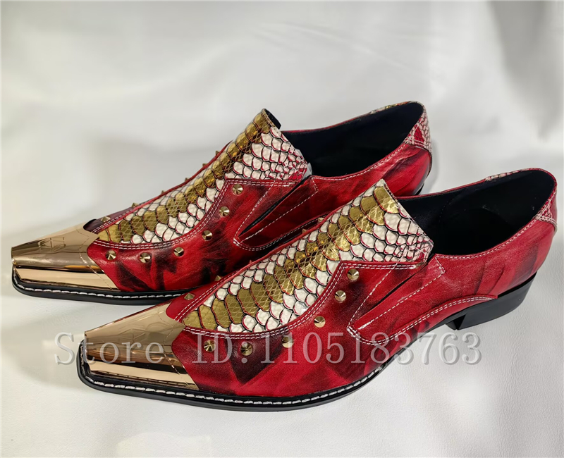 รองเท้าโลฟเฟอร์ผู้ชายลายงูสีแด - Men'S Formal Style บทวิจารณ์และราคา